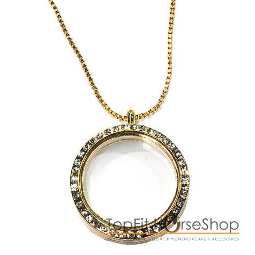 memory locket gold strass